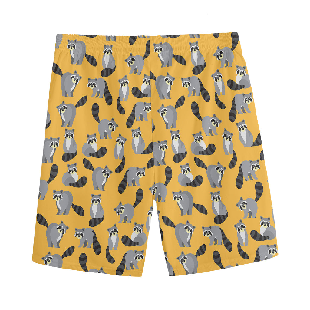 Cute Raccoon Pattern Print Men's Sports Shorts