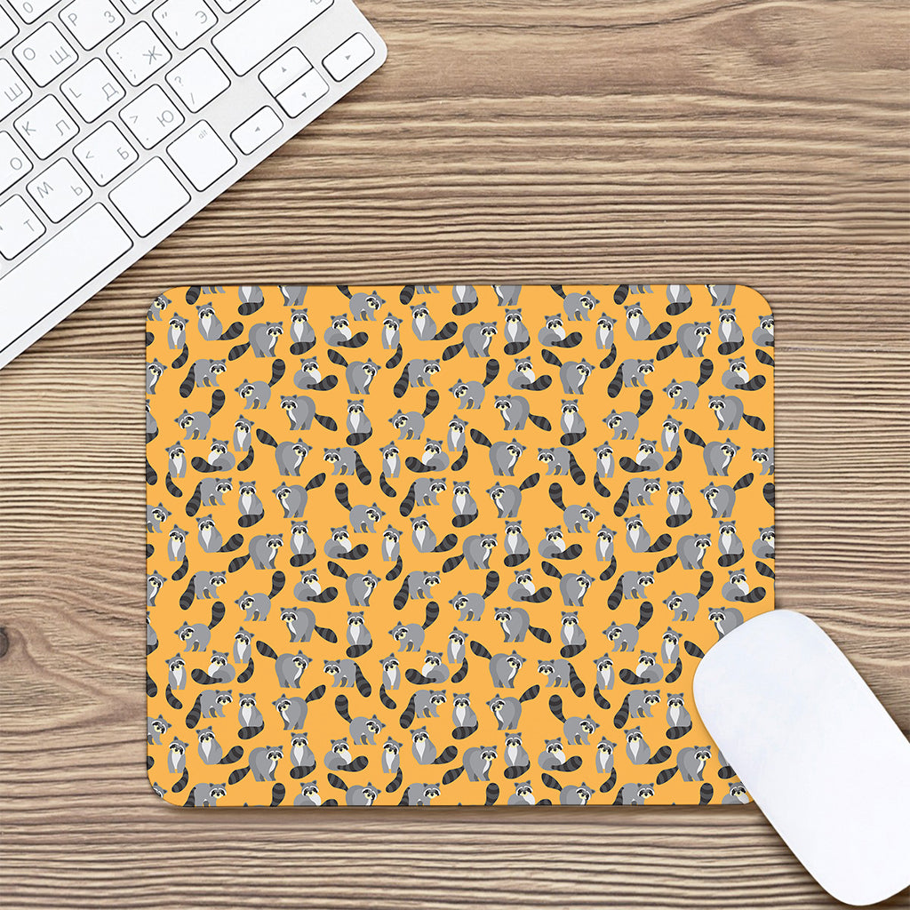Cute Raccoon Pattern Print Mouse Pad