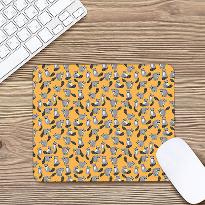 Cute Raccoon Pattern Print Mouse Pad