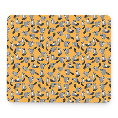 Cute Raccoon Pattern Print Mouse Pad