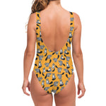 Cute Raccoon Pattern Print One Piece Swimsuit
