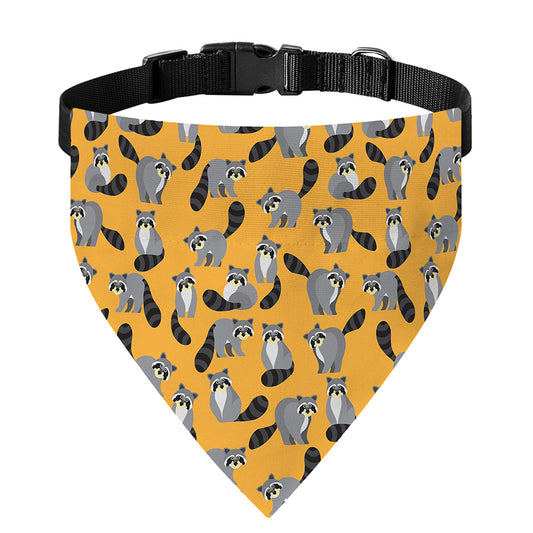 Cute Raccoon Pattern Print Over The Collar Dog Bandana
