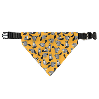 Cute Raccoon Pattern Print Over The Collar Dog Bandana