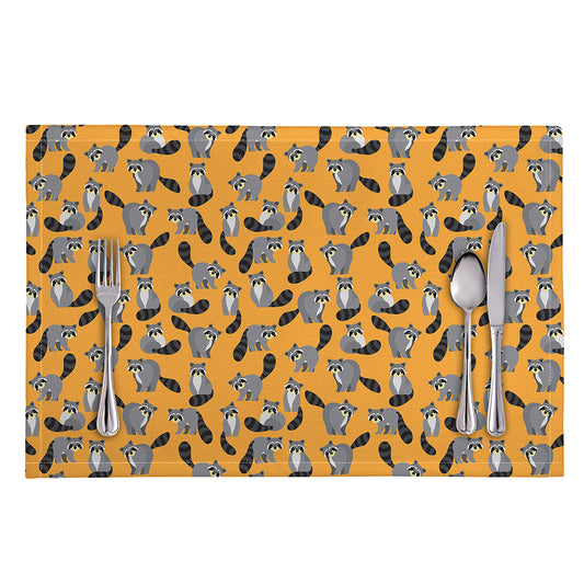 Cute Raccoon Pattern Print Placemat