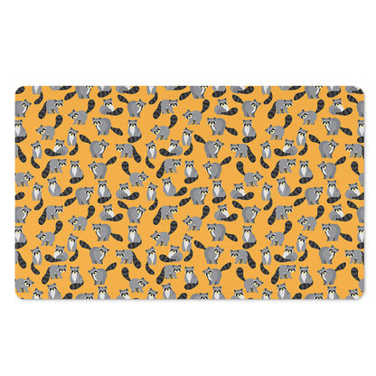 Cute Raccoon Pattern Print Polyester Doormat