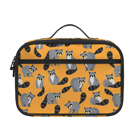 Cute Raccoon Pattern Print Portable Lunch Bag