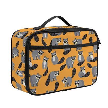 Cute Raccoon Pattern Print Portable Lunch Bag