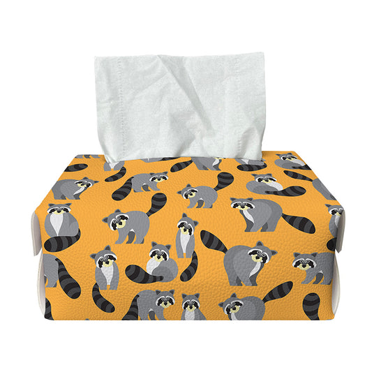Cute Raccoon Pattern Print Rectangle Tissue Box Cover