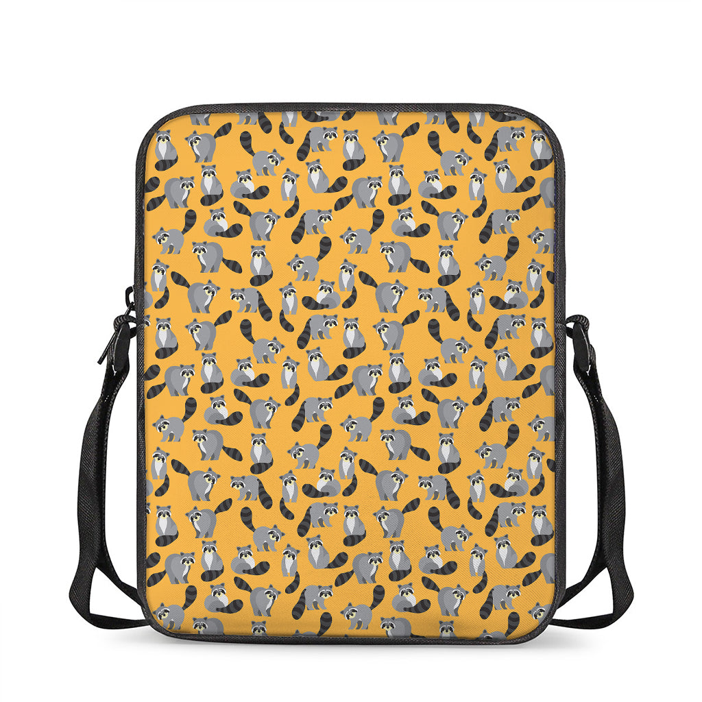 Cute Raccoon Pattern Print Rectangular Crossbody Bag