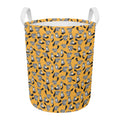 Cute Raccoon Pattern Print Round Laundry Basket
