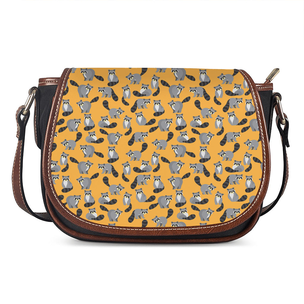Cute Raccoon Pattern Print Saddle Bag