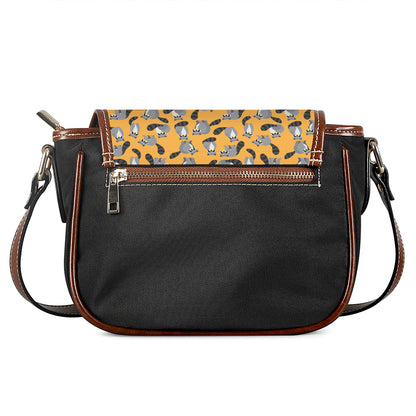 Cute Raccoon Pattern Print Saddle Bag