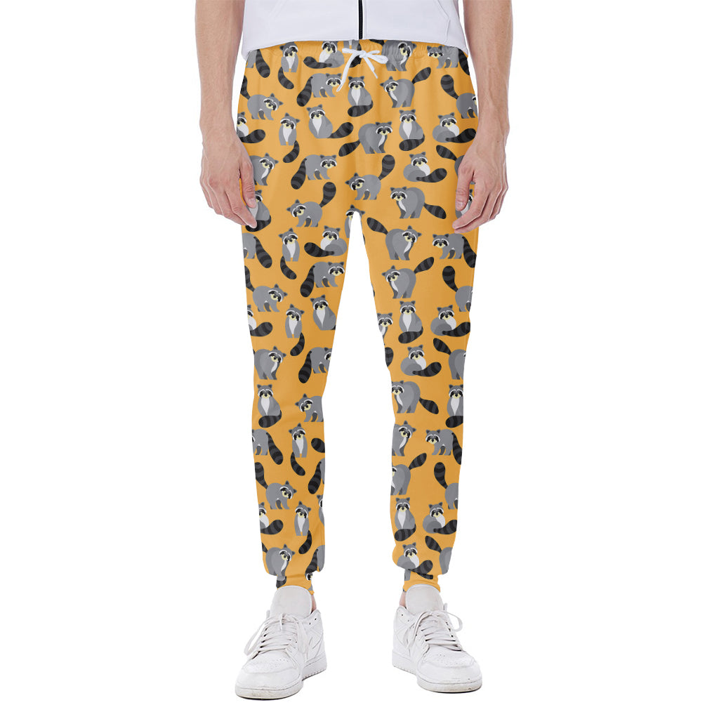 Cute Raccoon Pattern Print Scuba Joggers