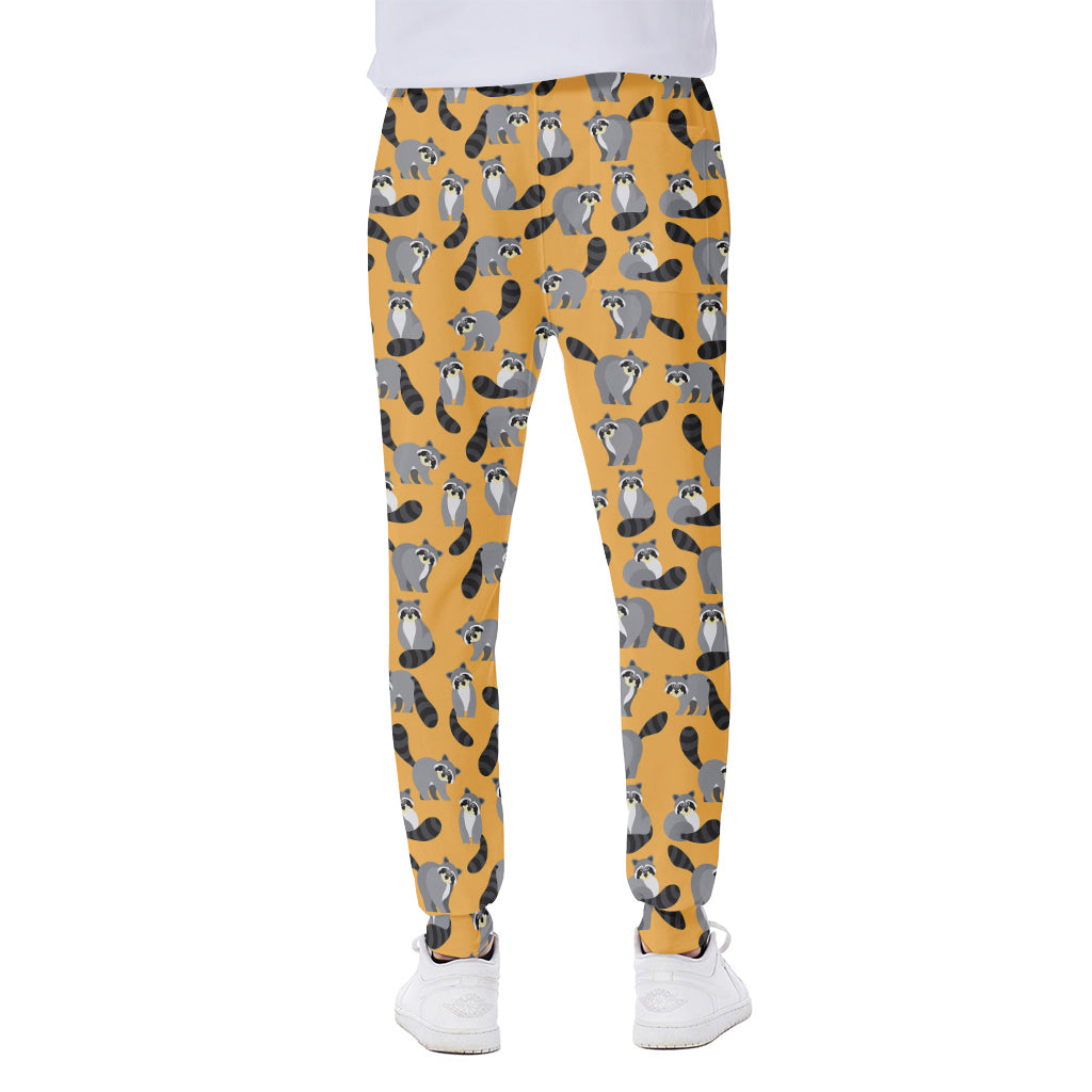 Cute Raccoon Pattern Print Scuba Joggers