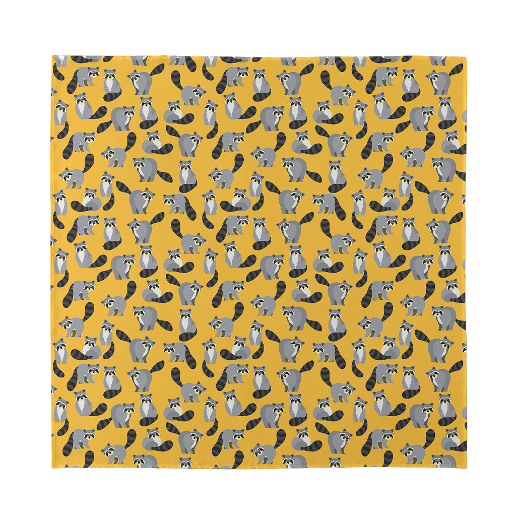 Cute Raccoon Pattern Print Silk Bandana