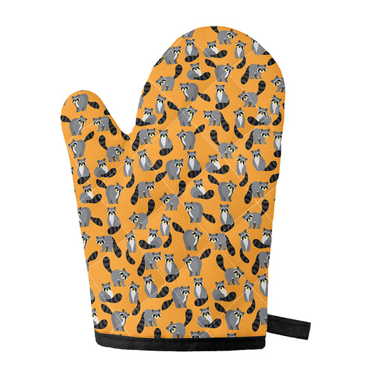 Cute Raccoon Pattern Print Single Oven Mitt