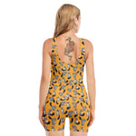 Cute Raccoon Pattern Print Sleeveless One Piece Swimsuit