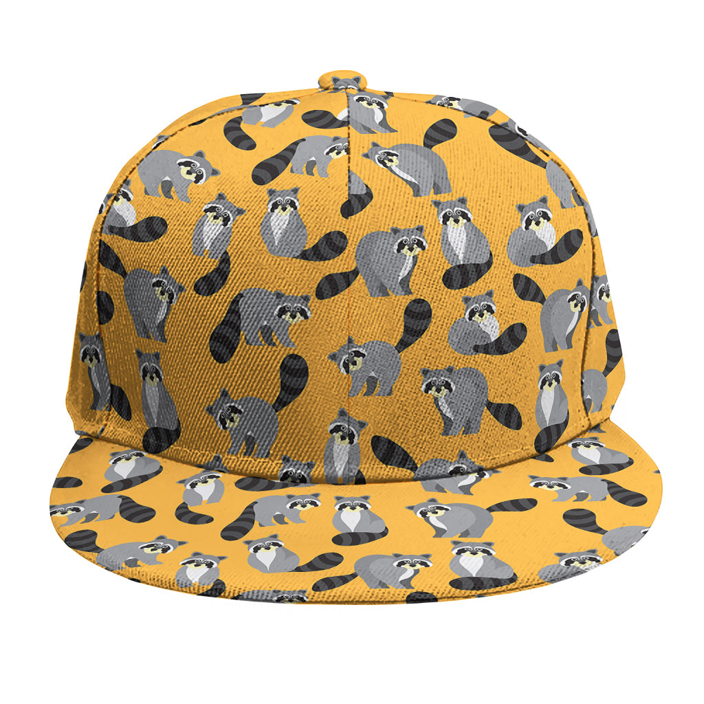 Cute Raccoon Pattern Print Snapback Cap