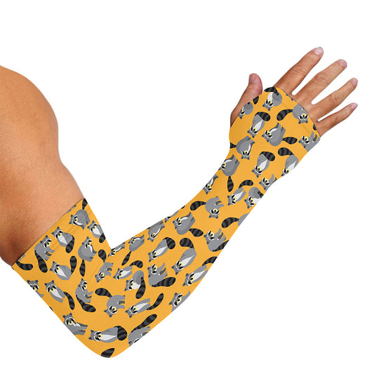 Cute Raccoon Pattern Print Sun Protection Arm Sleeves