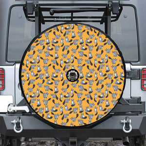 Cute Raccoon Pattern Print Tire Cover With Camera Hole