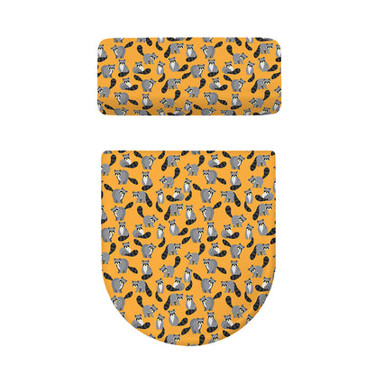 Cute Raccoon Pattern Print Toilet Lid And Tank Cover Set