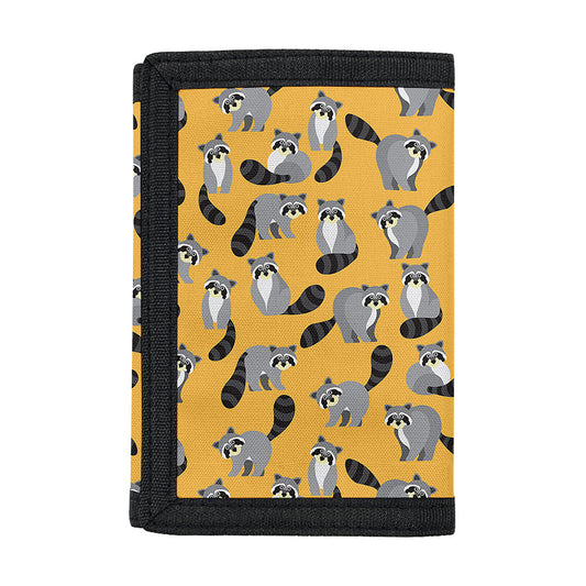 Cute Raccoon Pattern Print Trifold Wallet