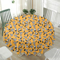 Cute Raccoon Pattern Print Waterproof Round Tablecloth