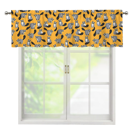 Cute Raccoon Pattern Print Window Valance
