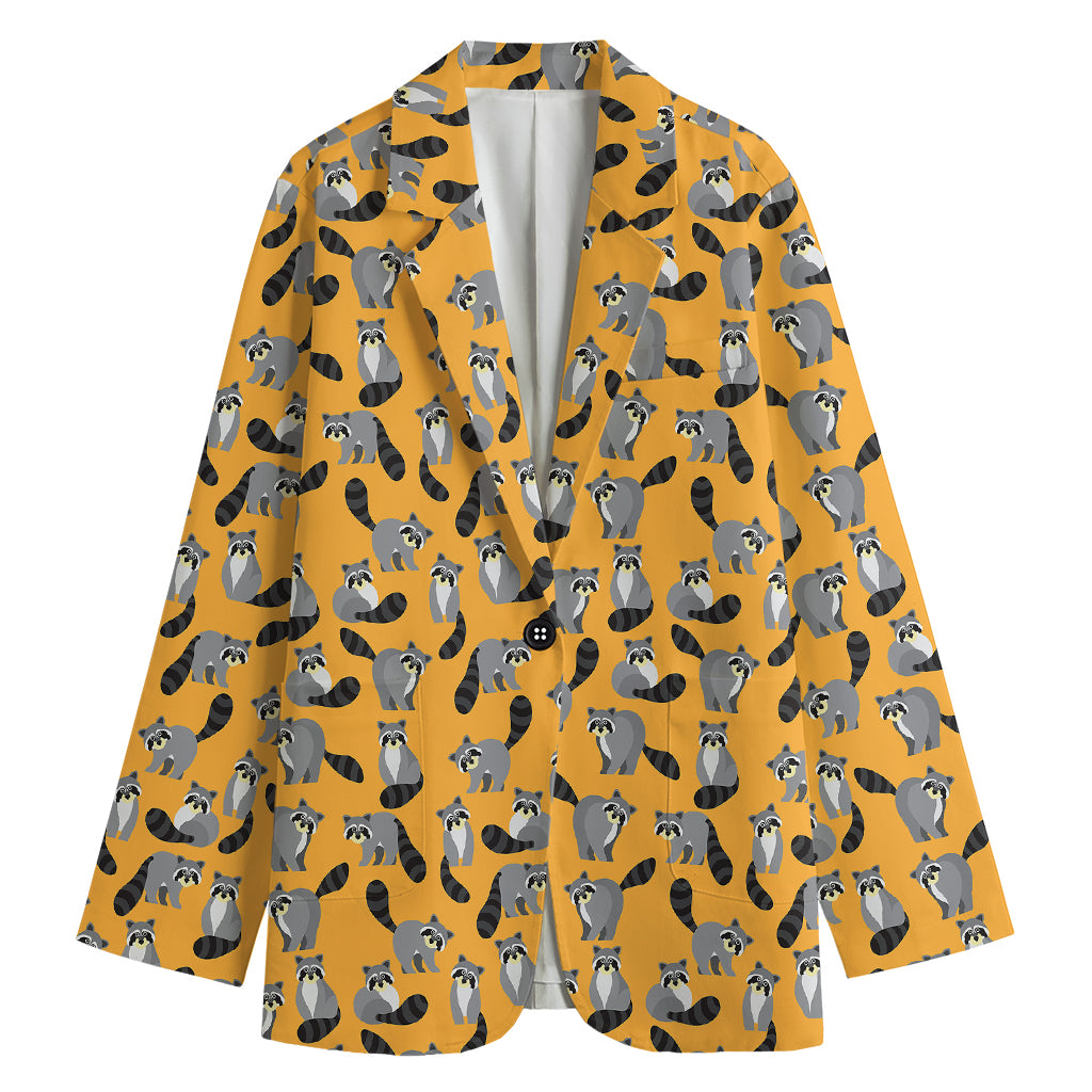 Cute Raccoon Pattern Print Women's Blazer
