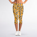 Cute Raccoon Pattern Print Women's Capri Leggings