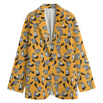 Cute Raccoon Pattern Print Women's Cotton Blazer