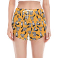 Cute Raccoon Pattern Print Women's Split Running Shorts
