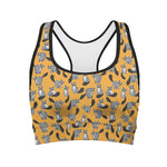 Cute Raccoon Pattern Print Women's Sports Bra