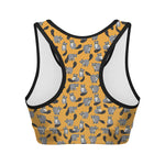 Cute Raccoon Pattern Print Women's Sports Bra