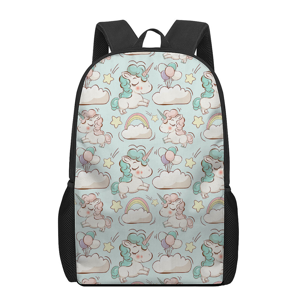 Cute Rainbow Unicorn Pattern Print 17 Inch Backpack