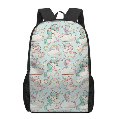 Cute Rainbow Unicorn Pattern Print 17 Inch Backpack