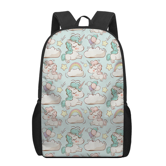 Cute Rainbow Unicorn Pattern Print 17 Inch Backpack