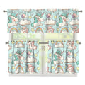 Cute Rainbow Unicorn Pattern Print 3 Piece Kitchen Curtains