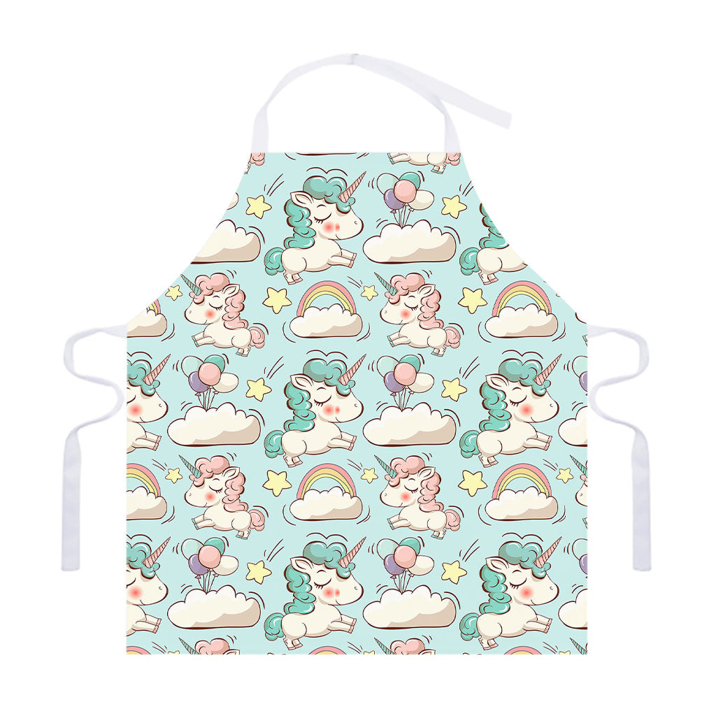 Cute Rainbow Unicorn Pattern Print Adjustable Apron
