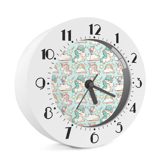 Cute Rainbow Unicorn Pattern Print Alarm Clock