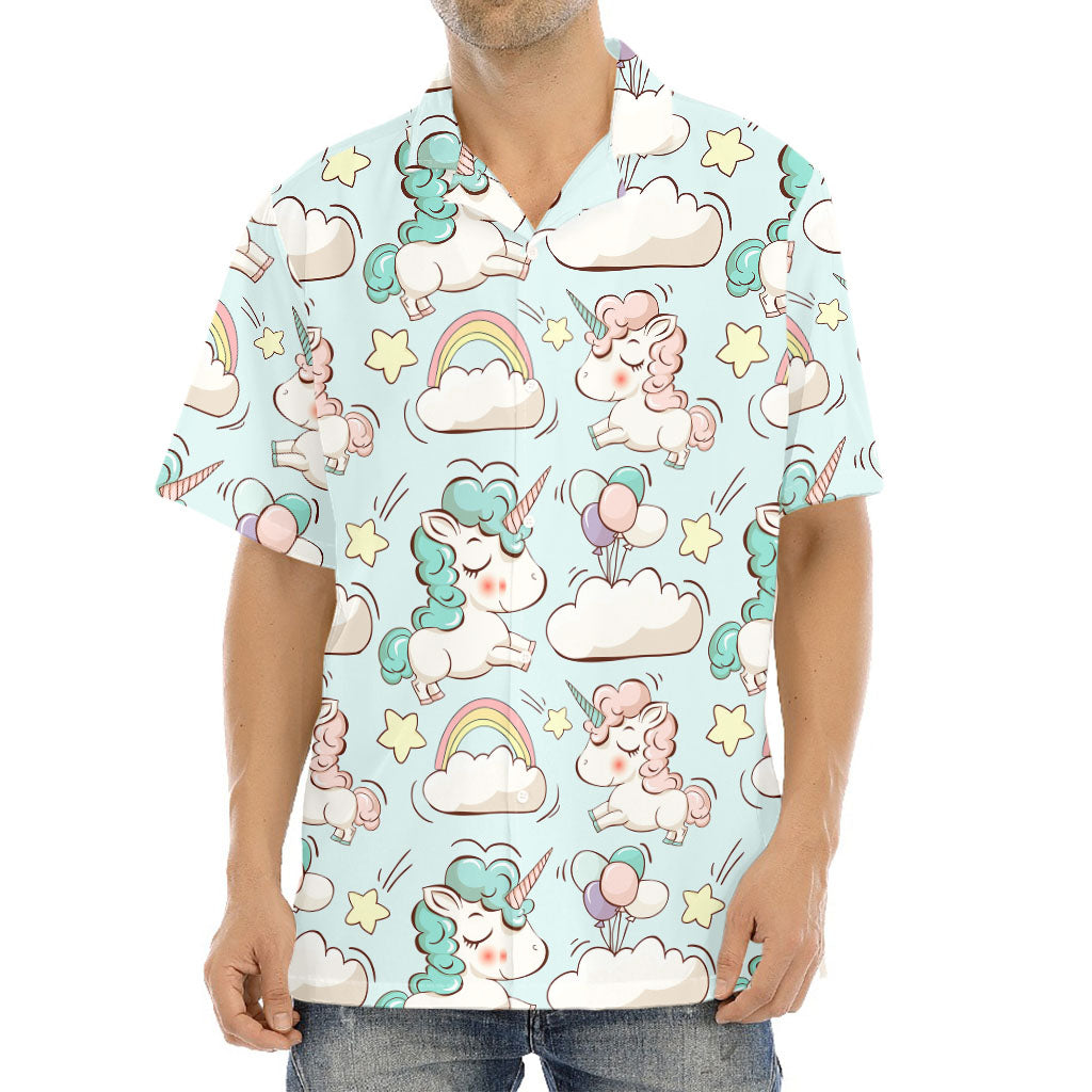 Cute Rainbow Unicorn Pattern Print Aloha Shirt