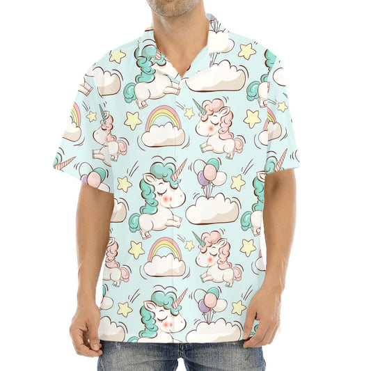Cute Rainbow Unicorn Pattern Print Aloha Shirt