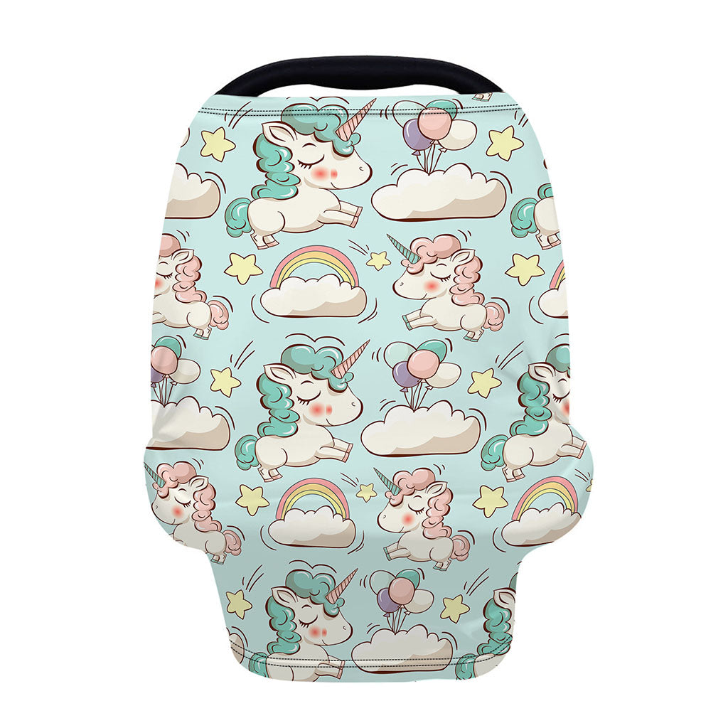 Cute Rainbow Unicorn Pattern Print Baby Seat Cover