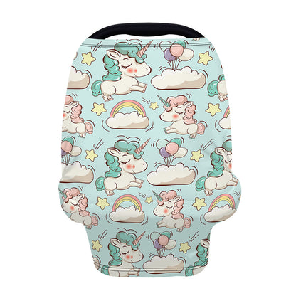 Cute Rainbow Unicorn Pattern Print Baby Seat Cover