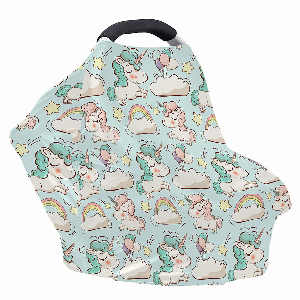 Cute Rainbow Unicorn Pattern Print Baby Seat Cover