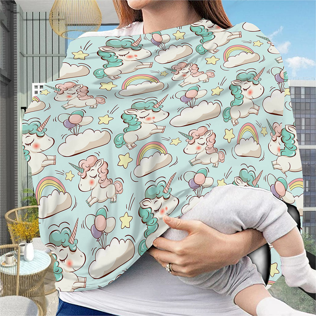 Cute Rainbow Unicorn Pattern Print Baby Seat Cover