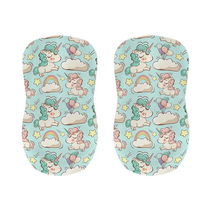 Cute Rainbow Unicorn Pattern Print Bar Stool Covers