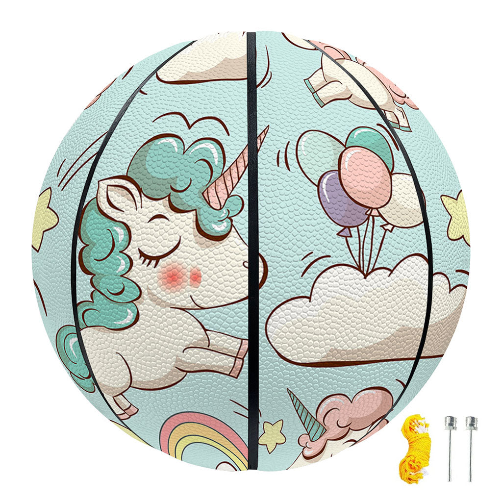 Cute Rainbow Unicorn Pattern Print Basketball