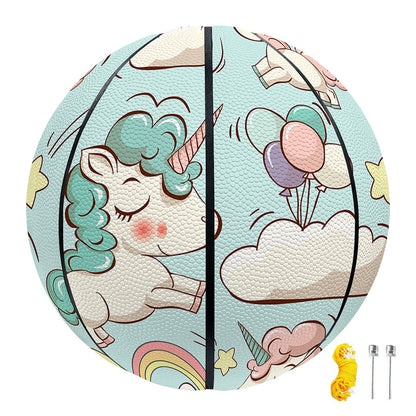 Cute Rainbow Unicorn Pattern Print Basketball