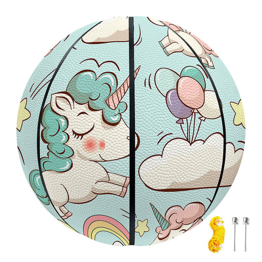 Cute Rainbow Unicorn Pattern Print Basketball